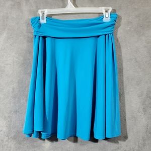 George Ruched Swing Skater Skirt Deep Sky Blue S